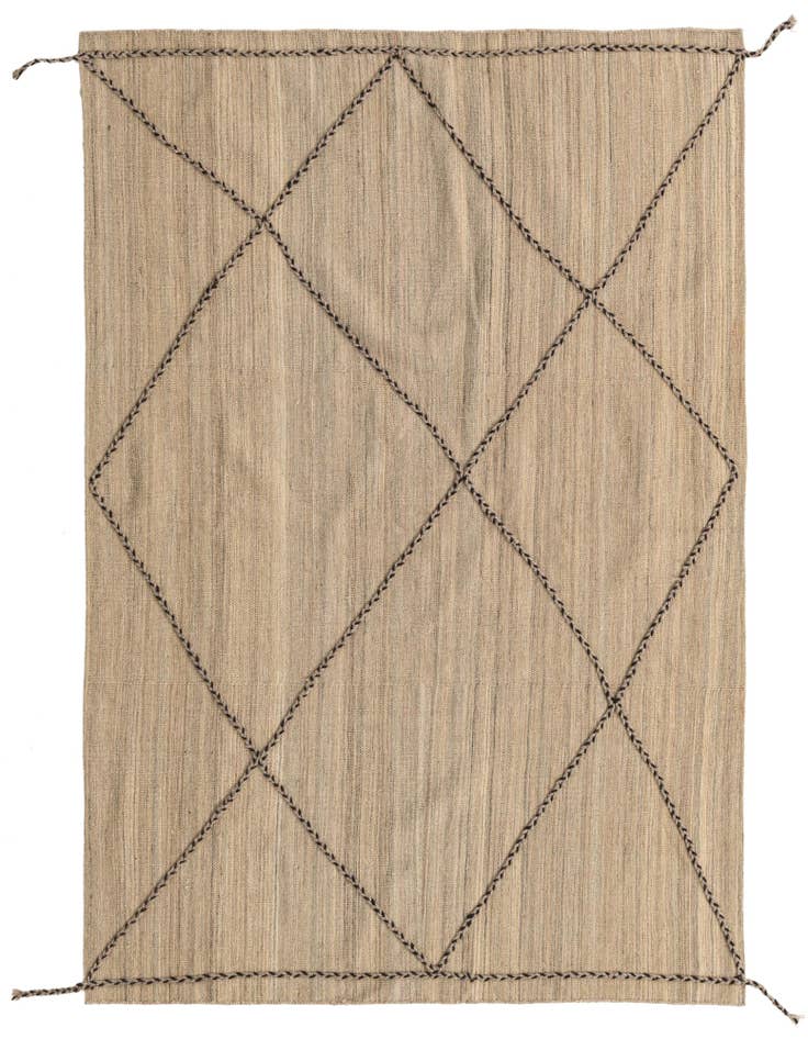Detail image of 4' 6 x 6' 8 Hand Knotted Moroccan Wool Rug