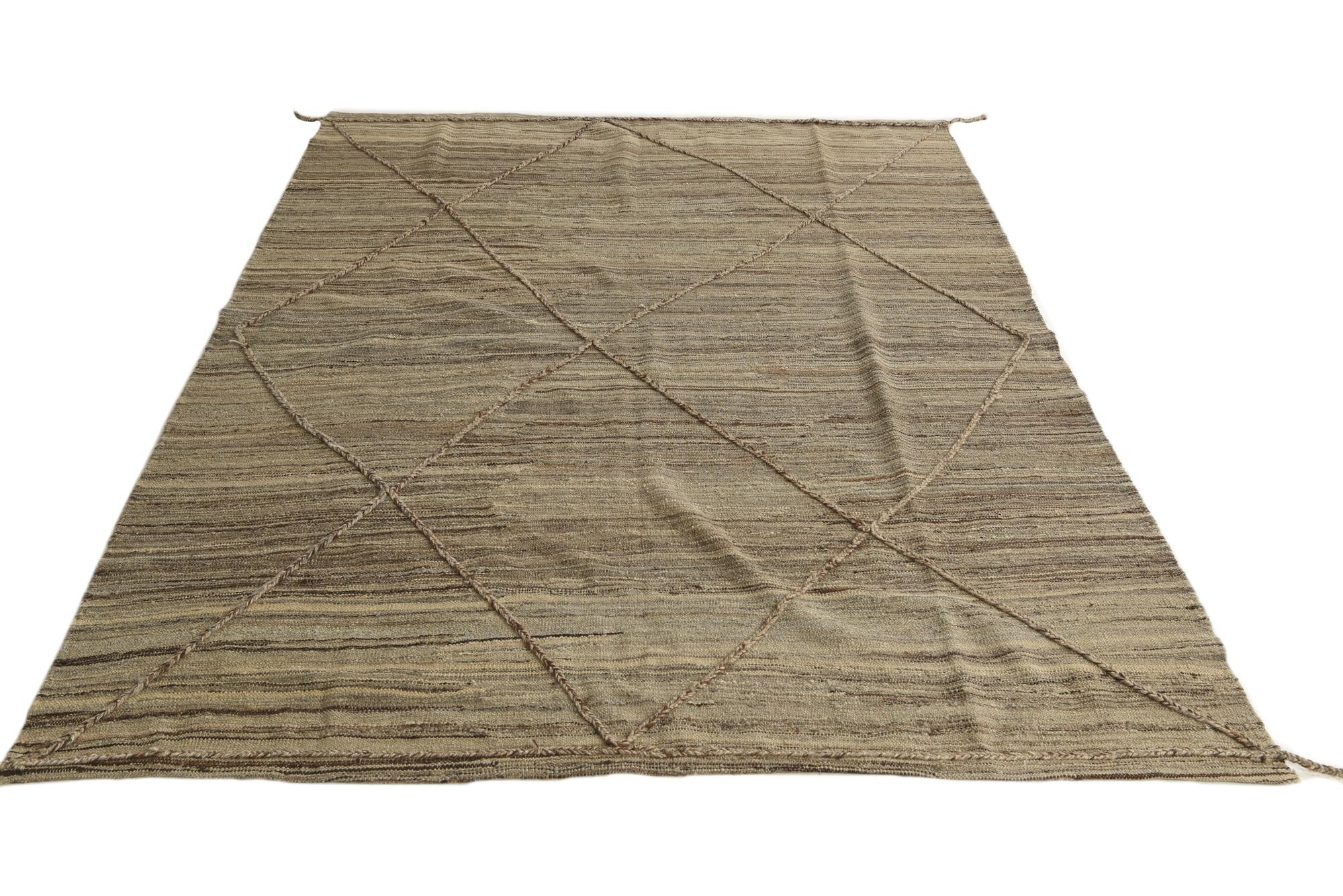 6' x 7' 8 Hand Knotted Moroccan Wool Rug