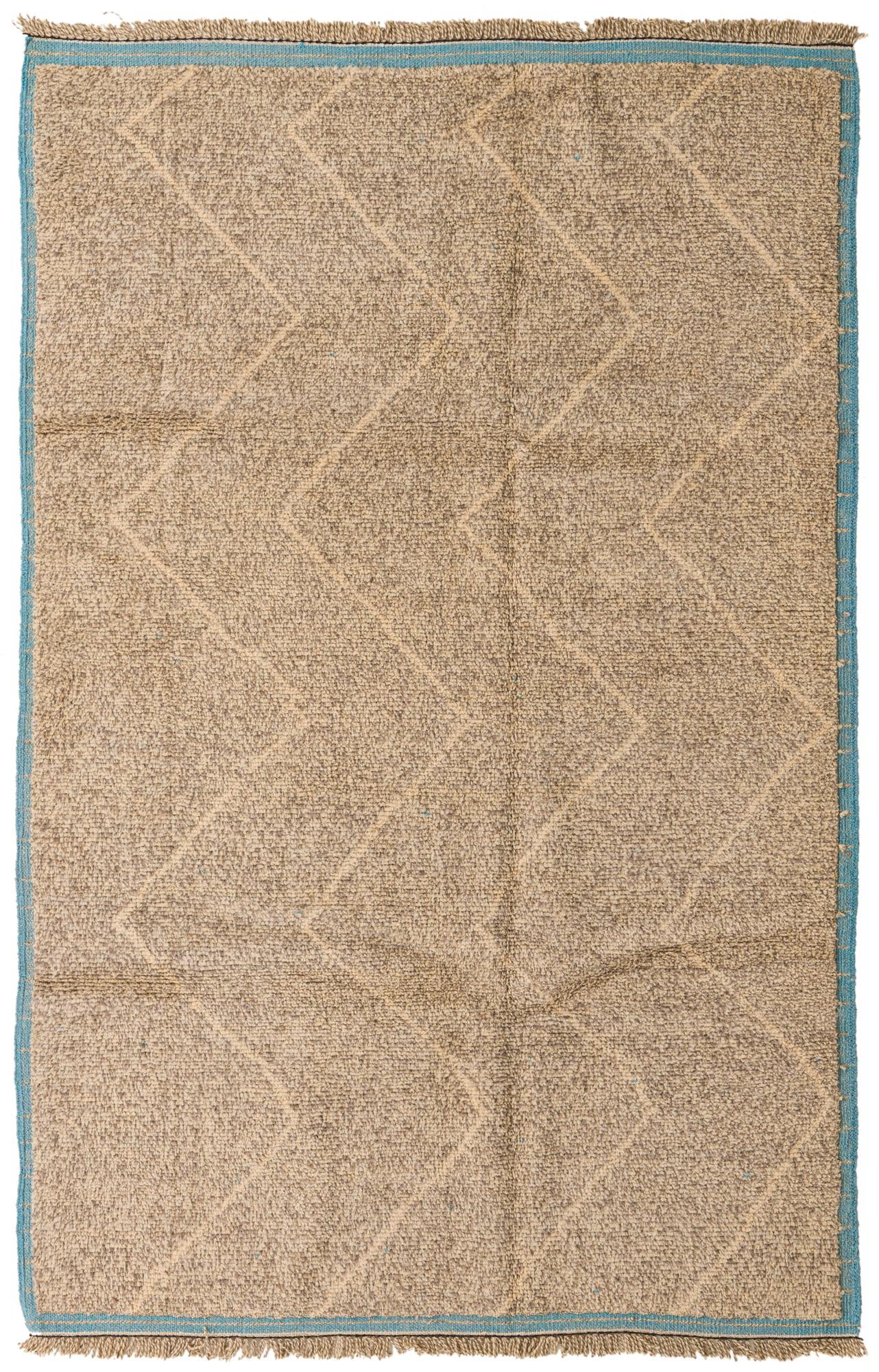 6' 2 x 9' 6 Hand Knotted Moroccan Wool Rug