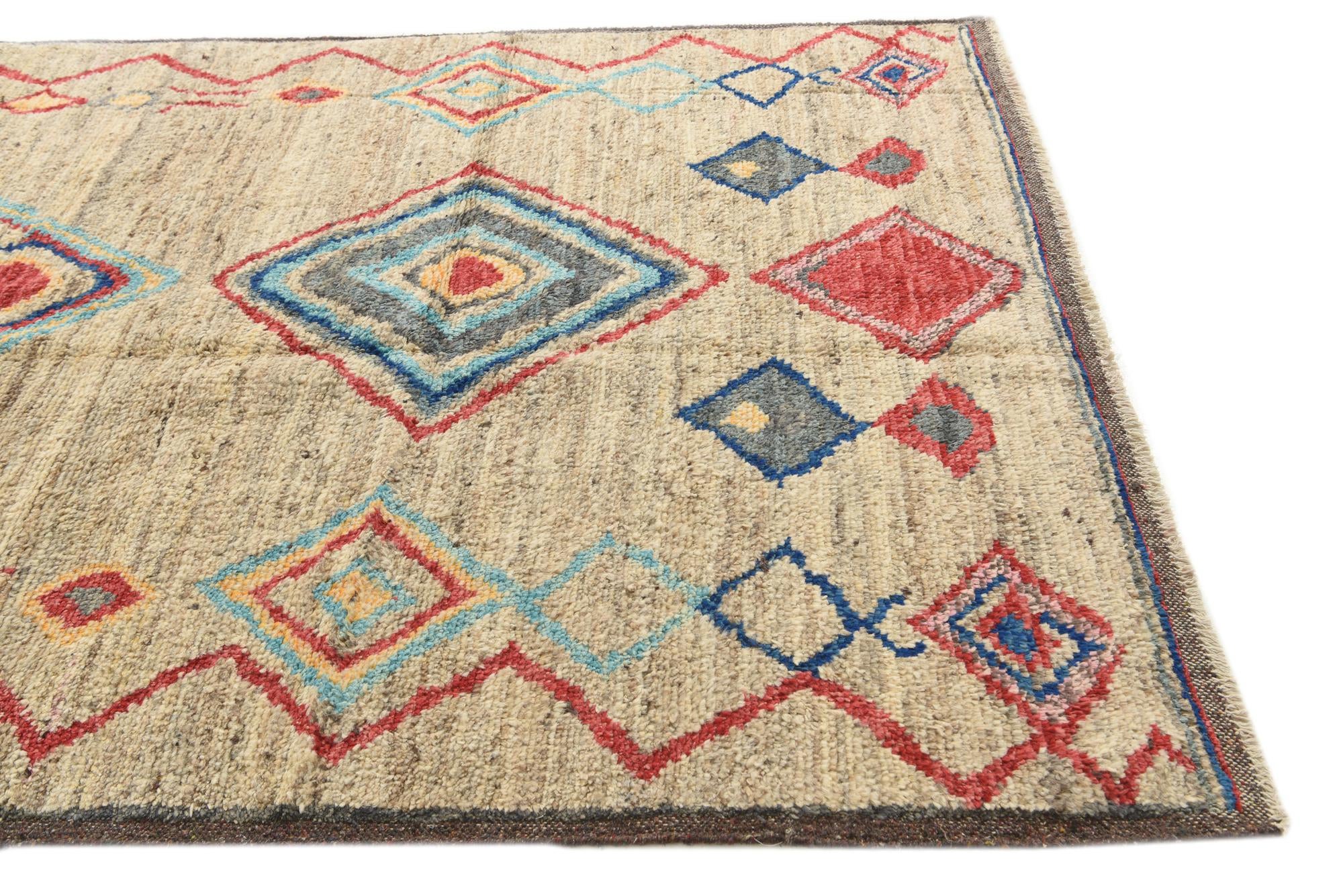 6' 4 x 9' 3 Hand Knotted Moroccan Wool Rug