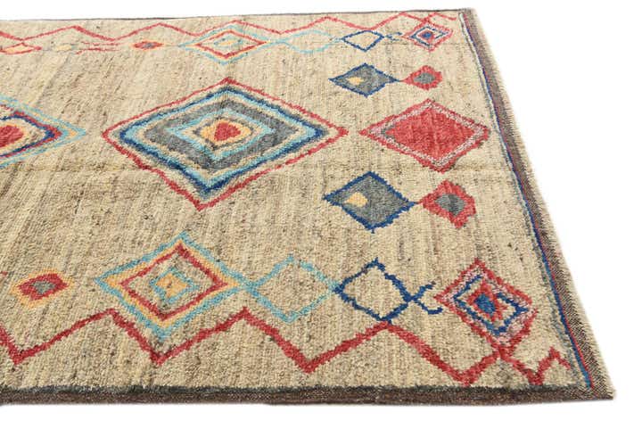 6' 4 x 9' 3 Hand Knotted Moroccan Wool Rug