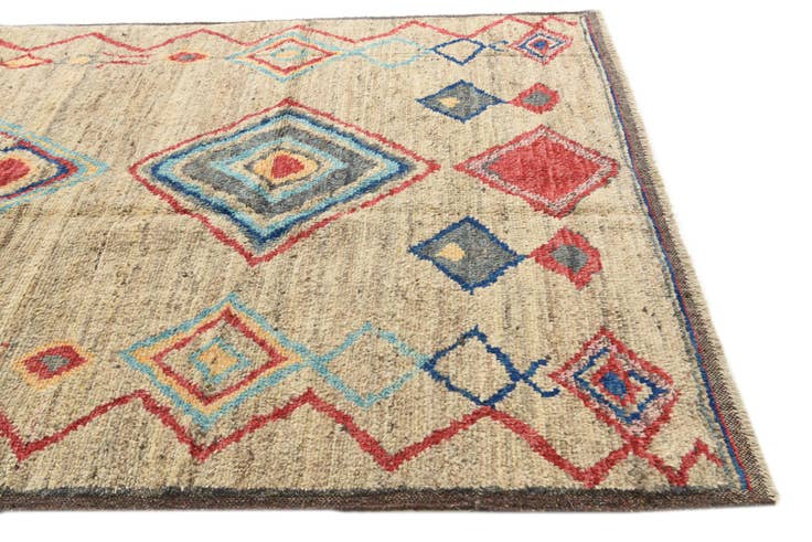 Detail image of 6' 4 x 9' 3 Hand Knotted Moroccan Wool Rug