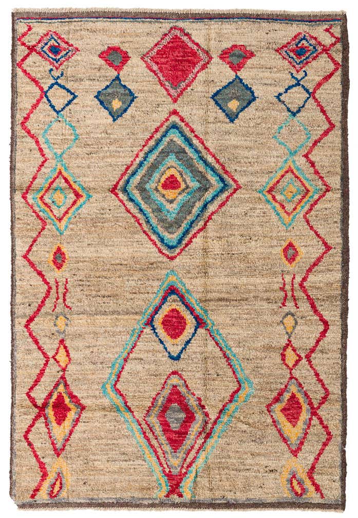 6' 4 x 9' 3 Hand Knotted Moroccan Wool Rug