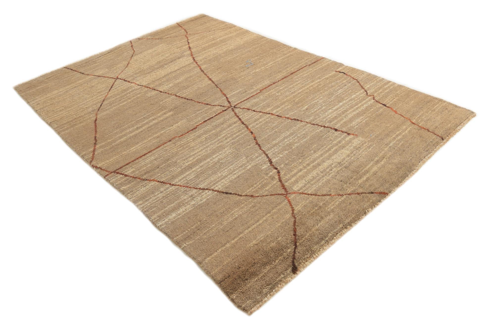 5' 8 x 8' 2 Hand Knotted Moroccan Wool Rug