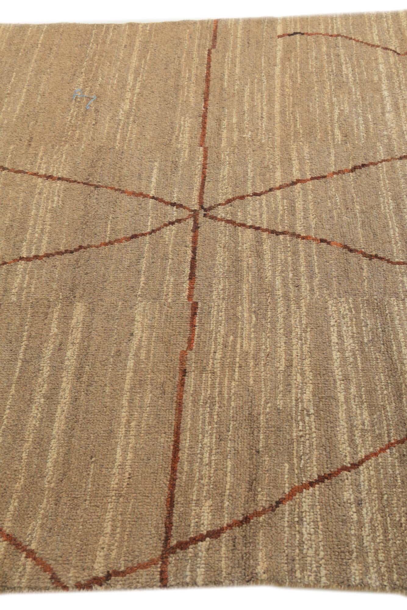 5' 8 x 8' 2 Hand Knotted Moroccan Wool Rug