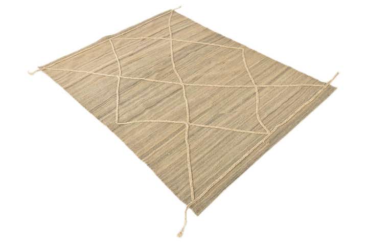 4' 5 x 6' Hand Knotted Moroccan Wool Rug