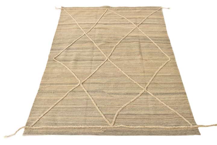 4' 5 x 6' Hand Knotted Moroccan Wool Rug