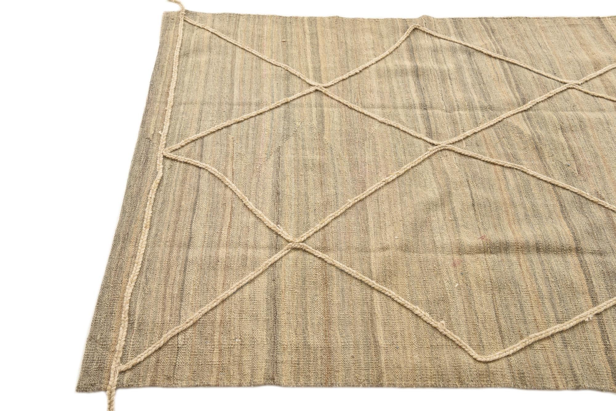 4' 5 x 6' Hand Knotted Moroccan Wool Rug