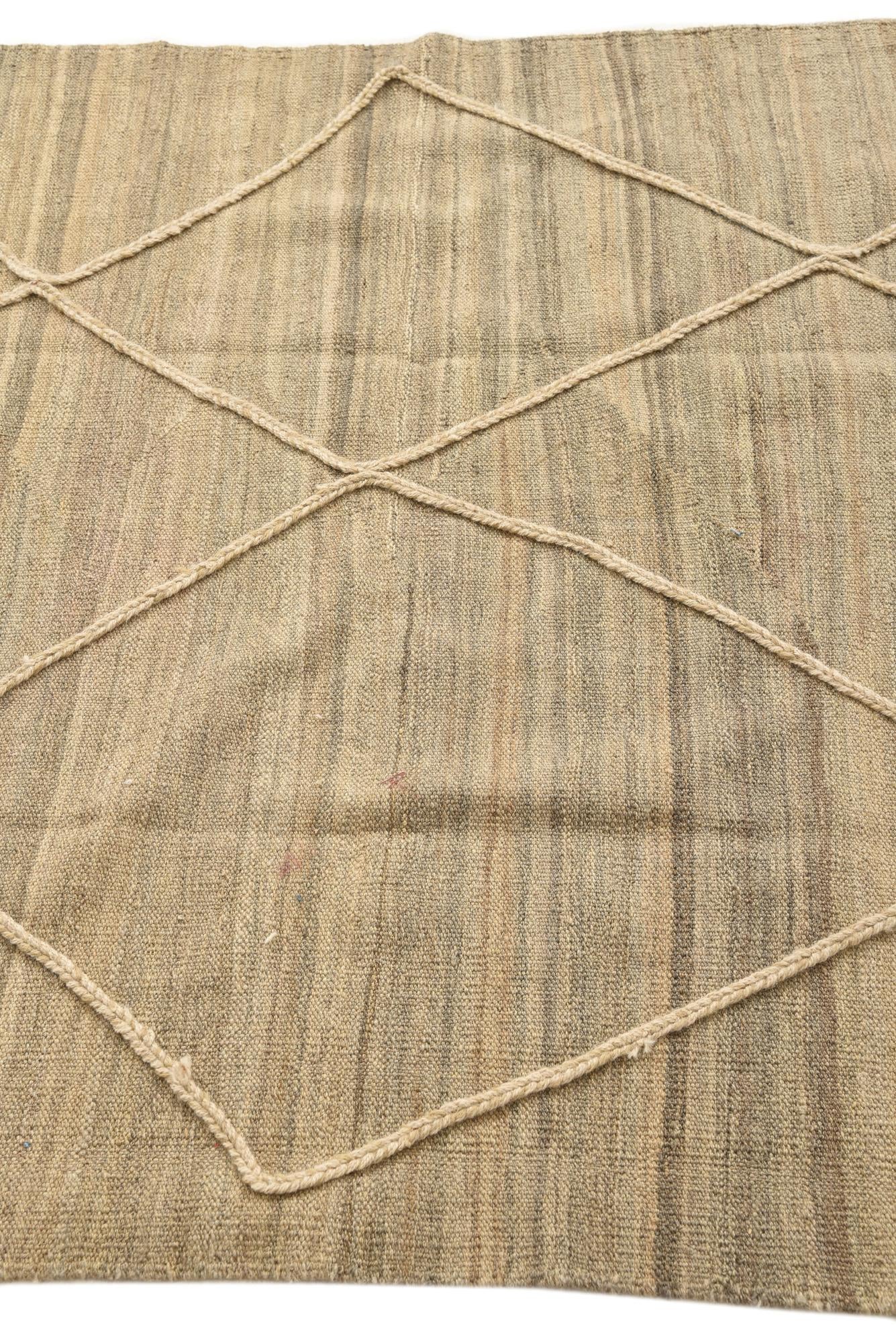 4' 5 x 6' Hand Knotted Moroccan Wool Rug