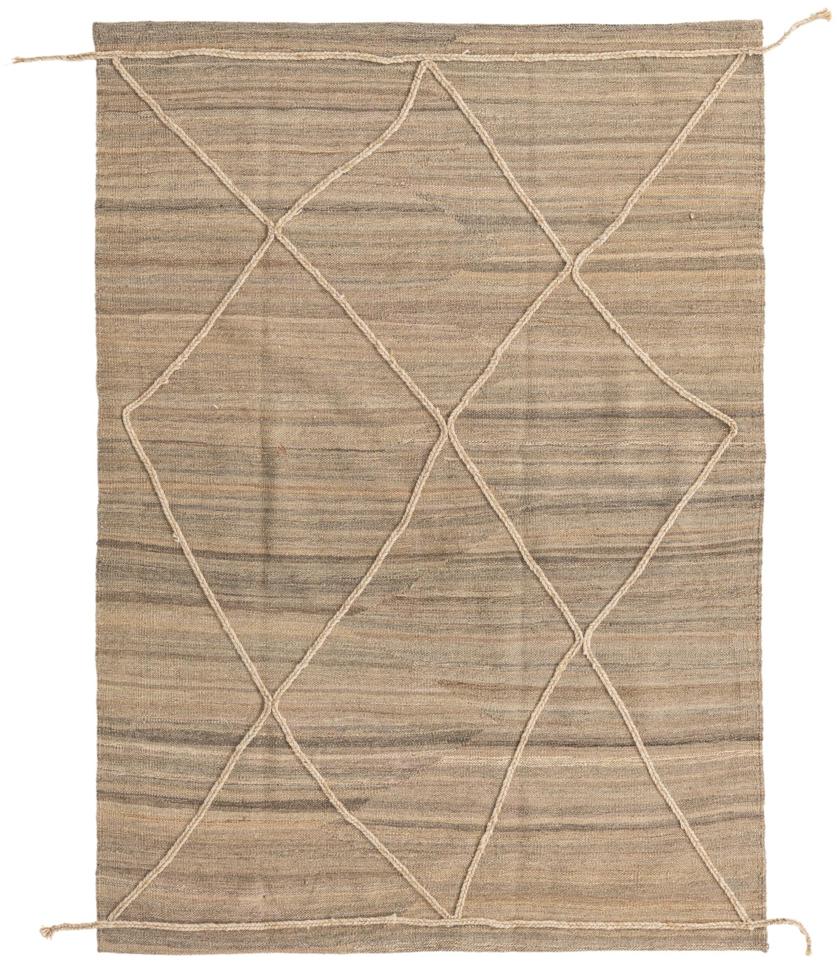 4' 5 x 6' Hand Knotted Moroccan Wool Rug