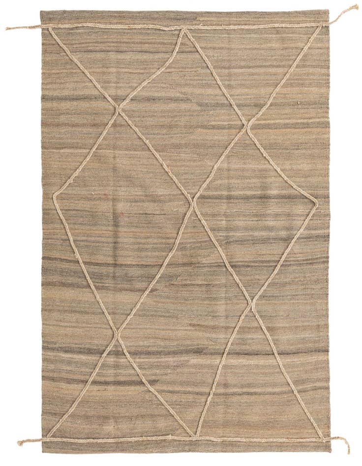 Detail image of 4' 5 x 6' Hand Knotted Moroccan Wool Rug