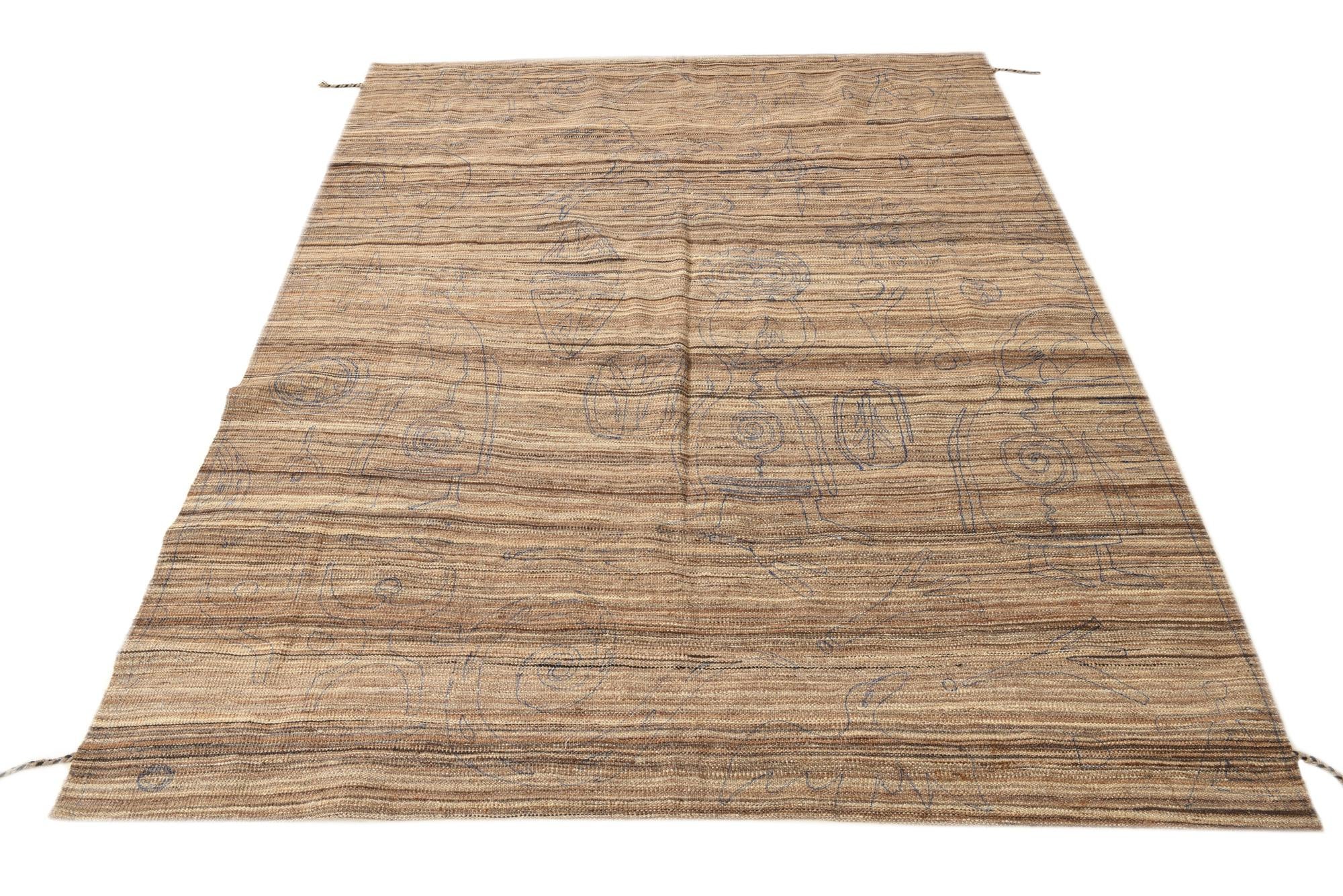 5' 10 x 7' 2 Hand Knotted Moroccan Wool Rug