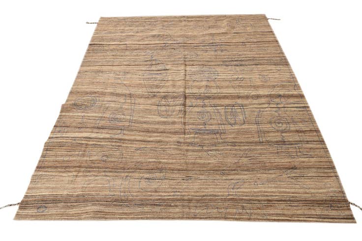 Detail image of 5' 10 x 7' 2 Hand Knotted Moroccan Wool Rug