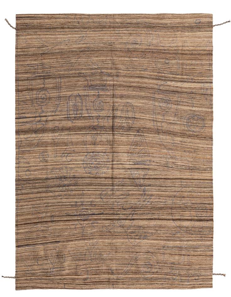 Detail image of 5' 10 x 7' 2 Hand Knotted Moroccan Wool Rug