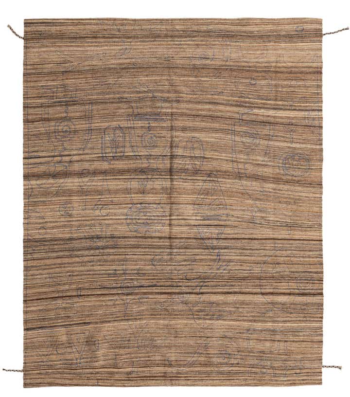 5' 10 x 7' 2 Hand Knotted Moroccan Wool Rug