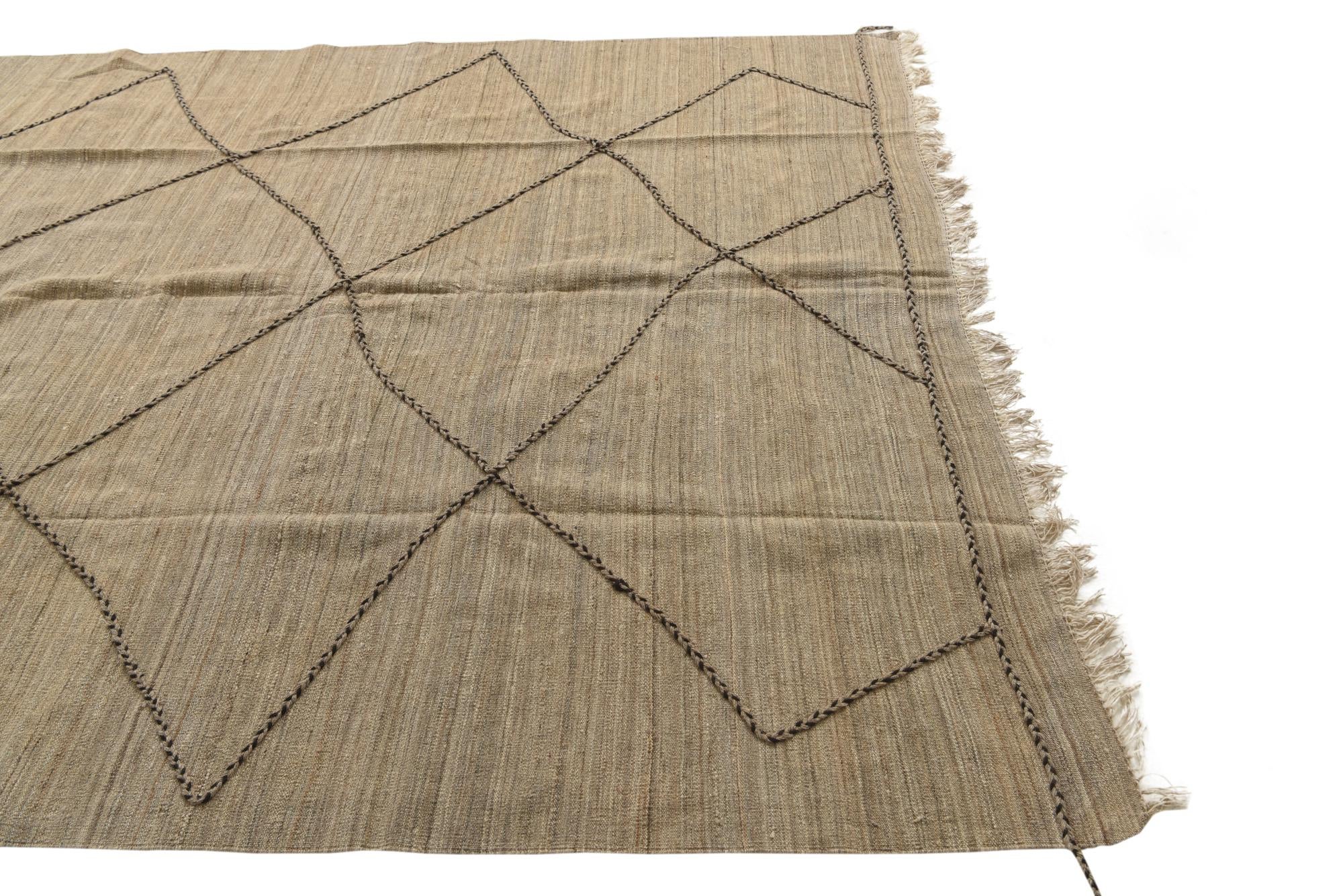 6' 9 x 9' 8 Hand Knotted Moroccan Wool Rug