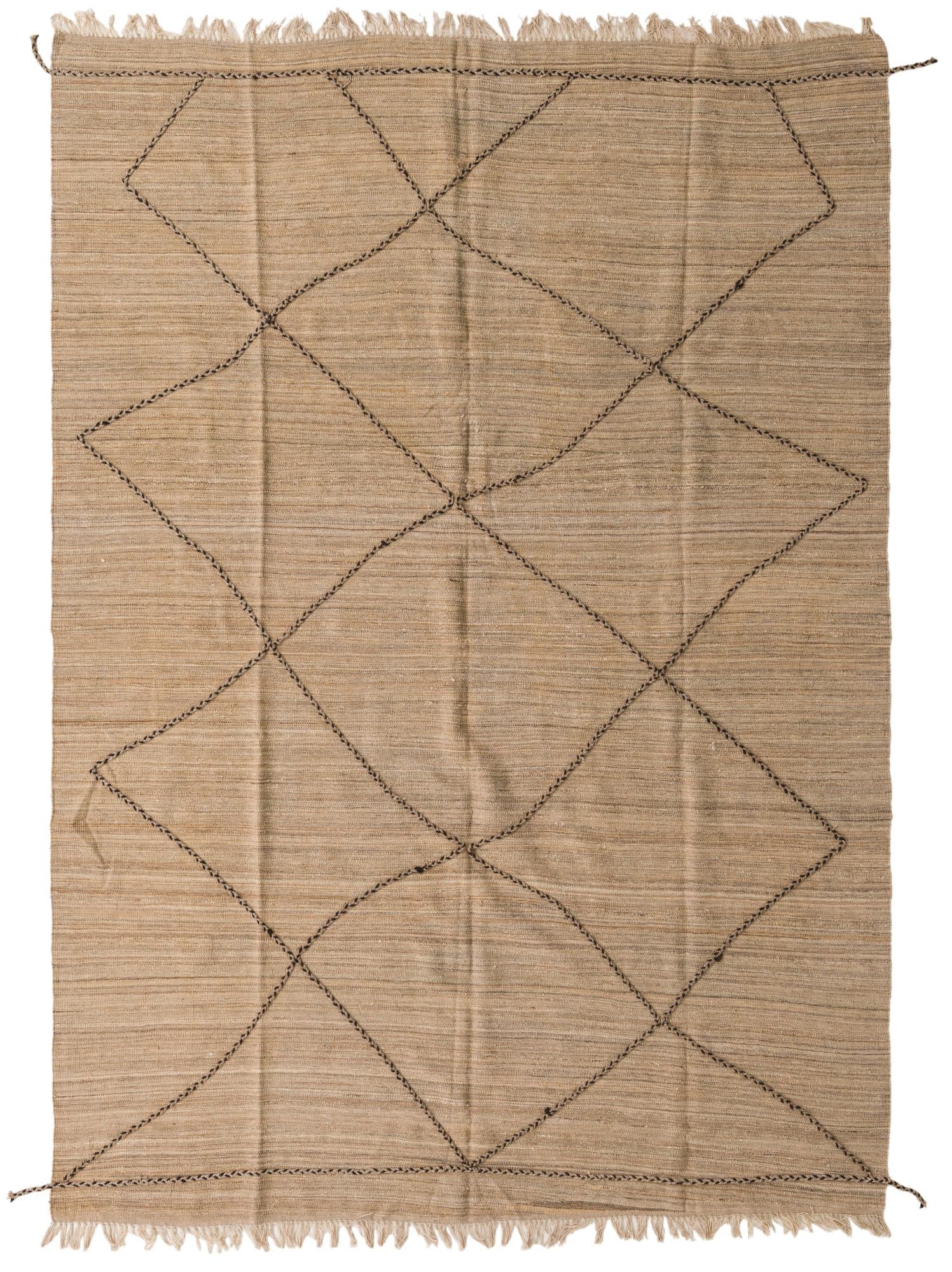 6' 9 x 9' 8 Hand Knotted Moroccan Wool Rug