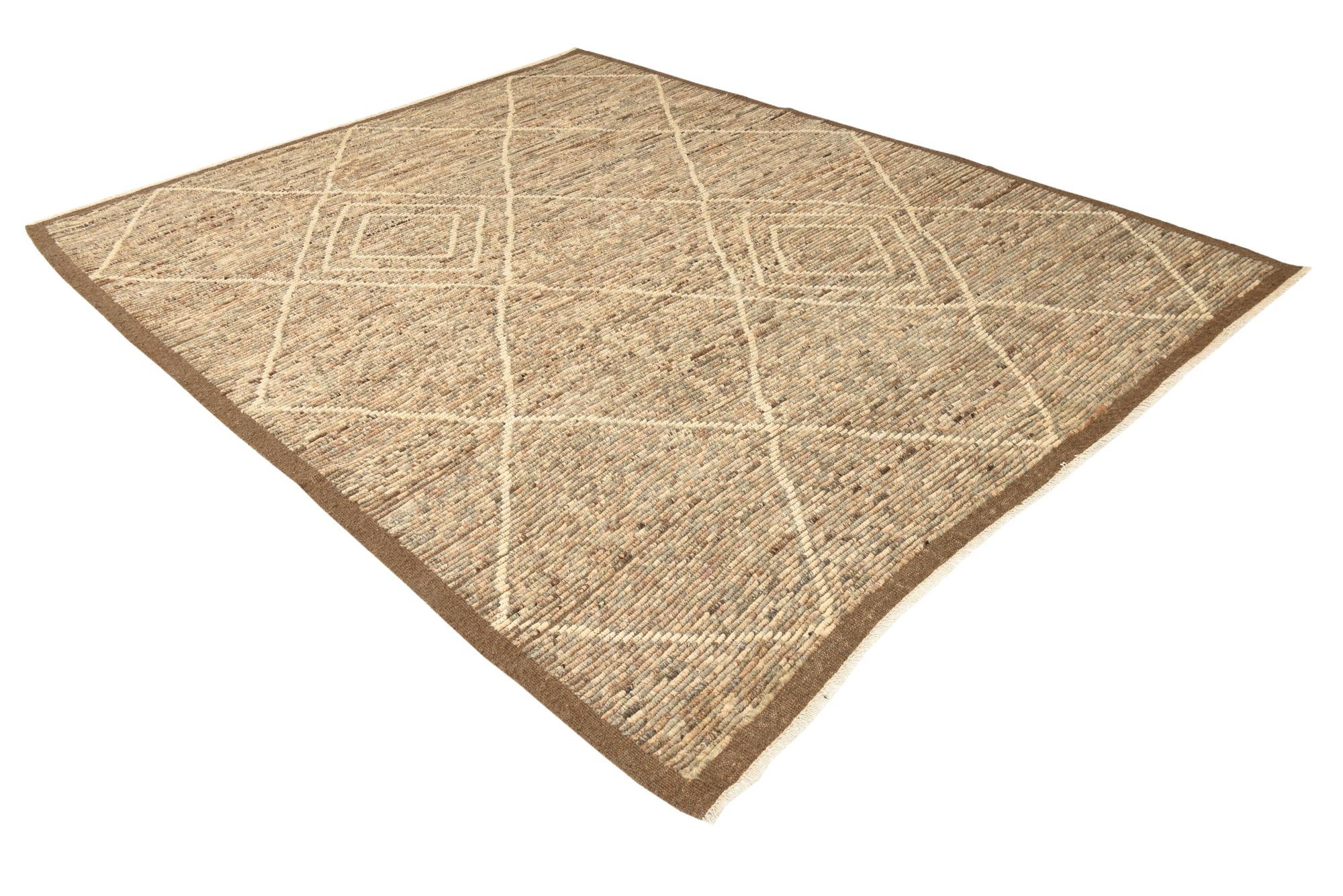 8' 5 x 10' 6 Hand Knotted Moroccan Wool Rug