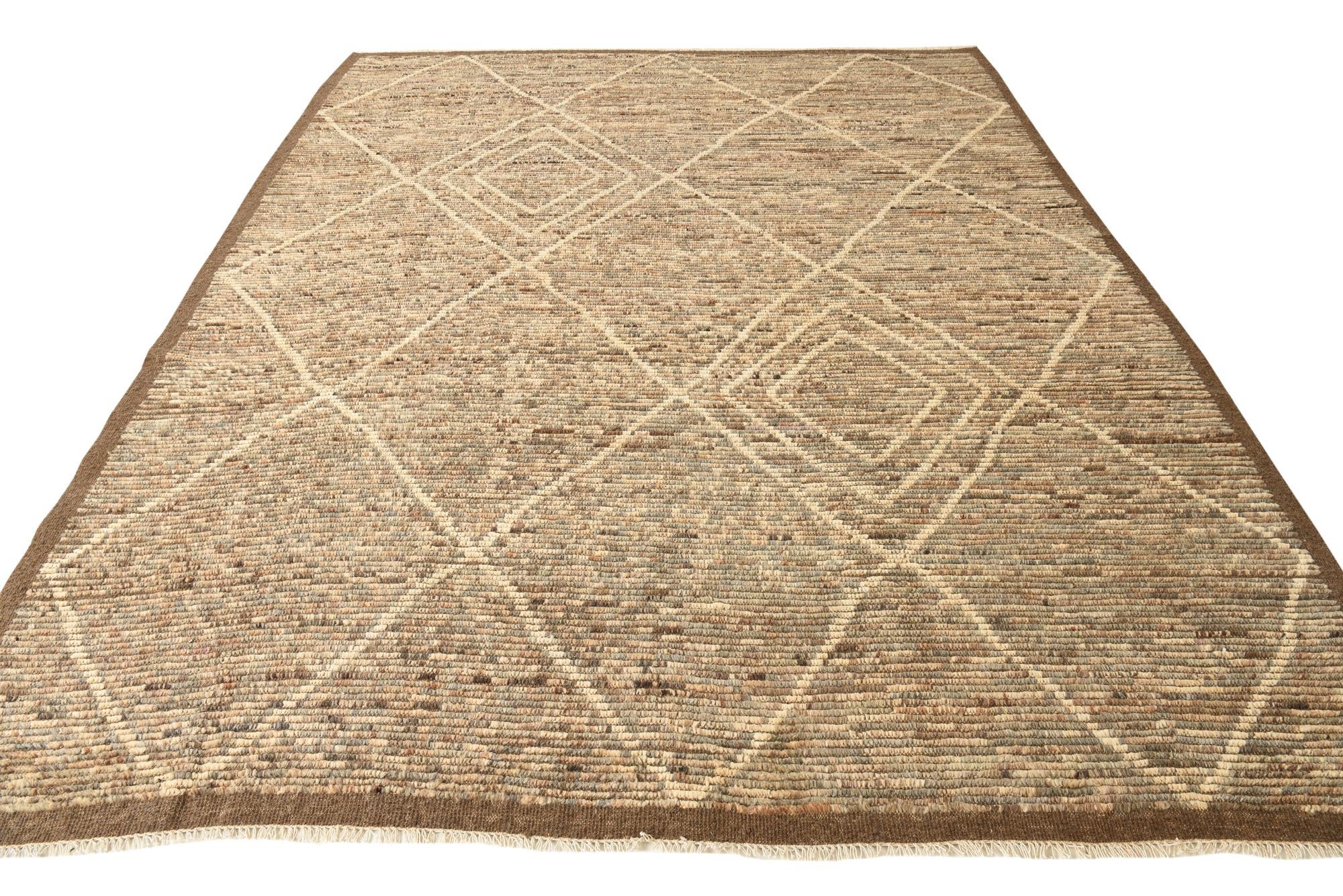 8' 5 x 10' 6 Hand Knotted Moroccan Wool Rug