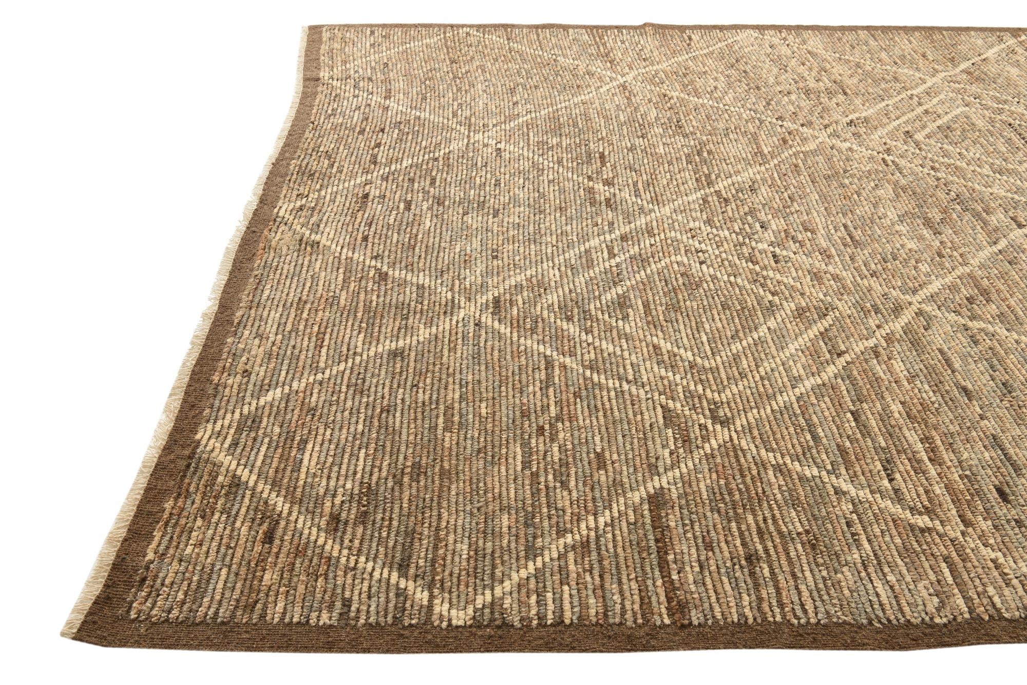 8' 5 x 10' 6 Hand Knotted Moroccan Wool Rug