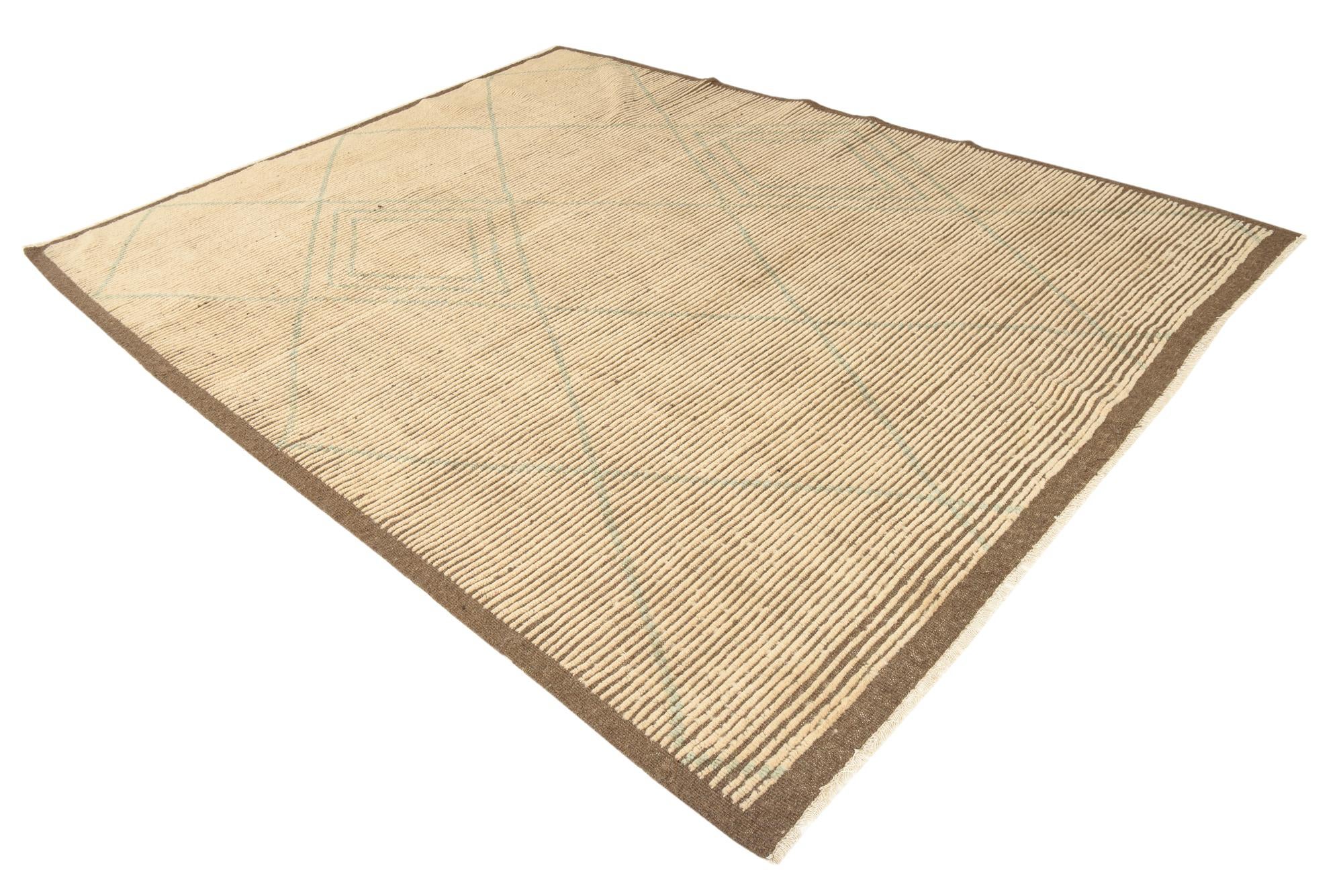 8' 5 x 10' 10 Hand Knotted Moroccan Wool Rug
