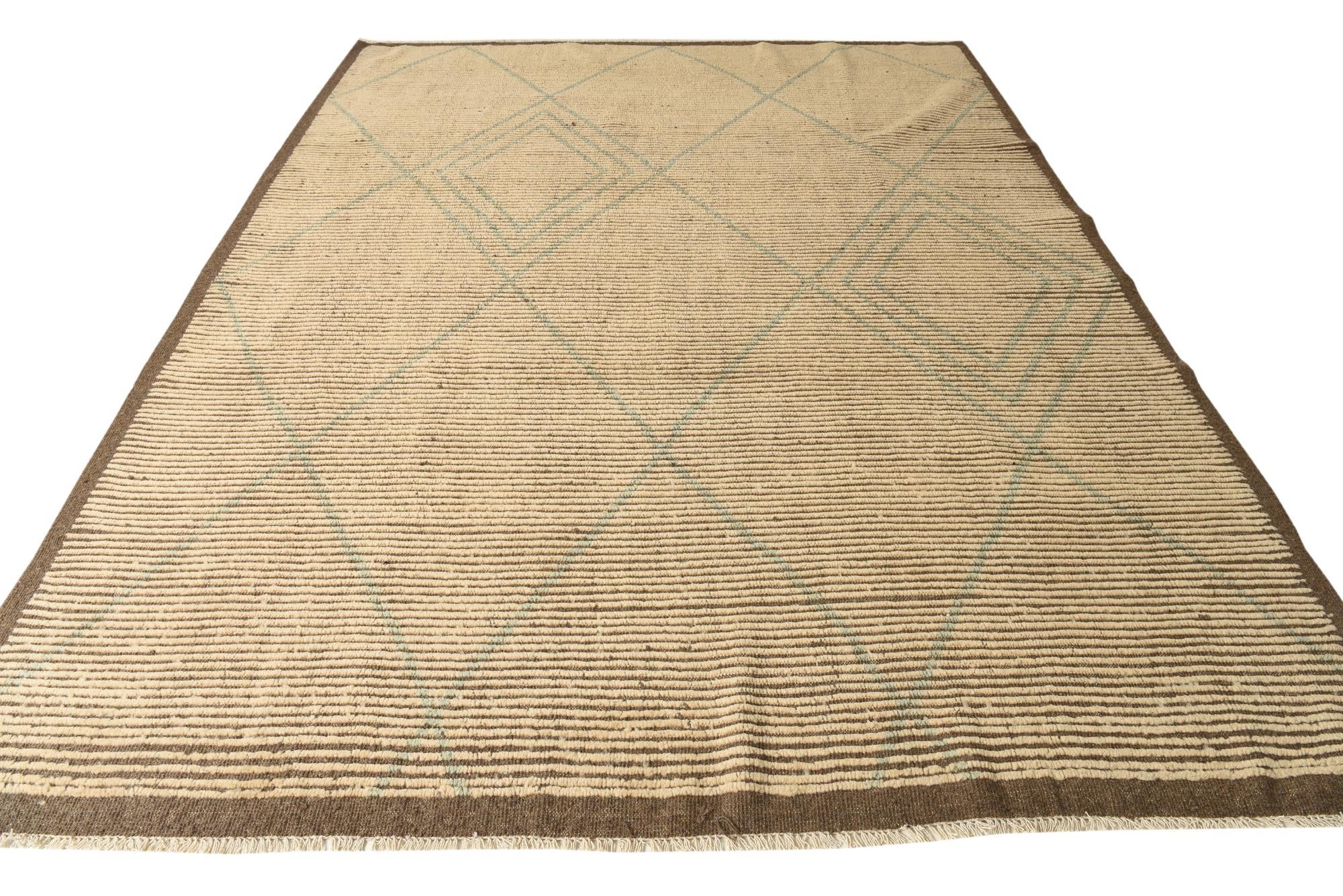 8' 5 x 10' 10 Hand Knotted Moroccan Wool Rug