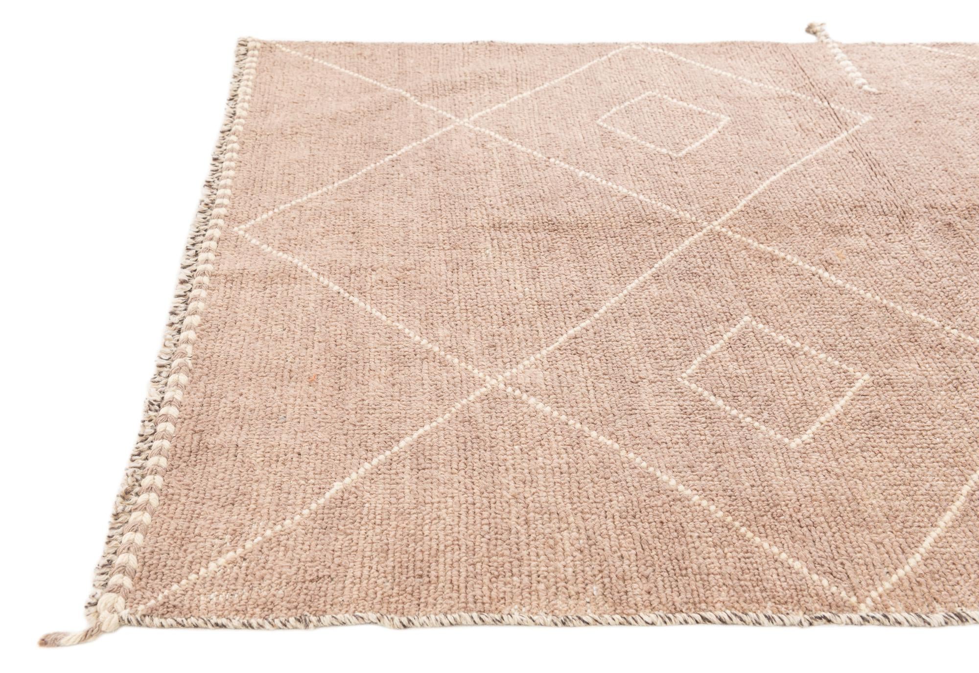 4' 2 x 6' 1 Hand Knotted Moroccan Wool Rug