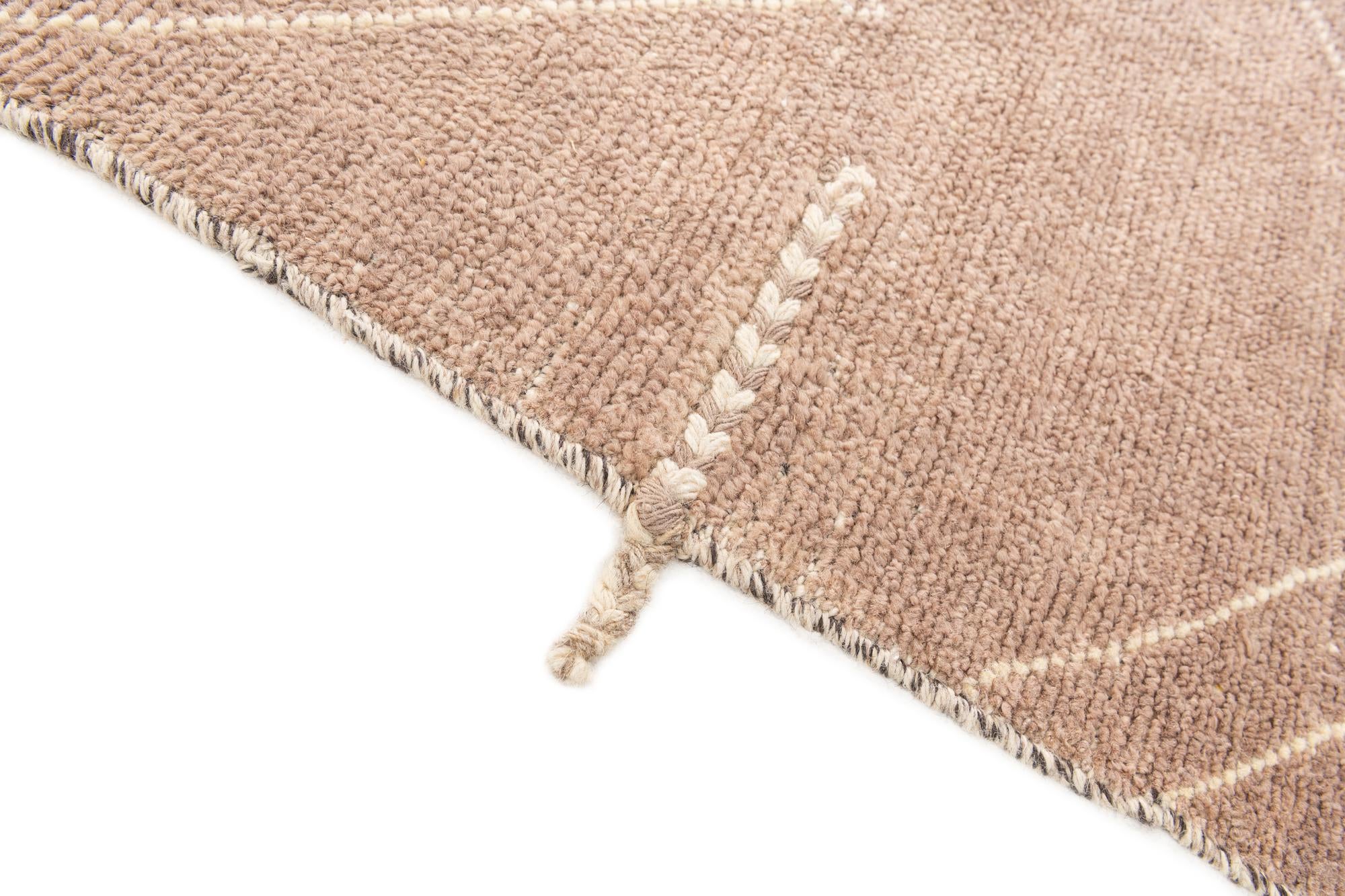 4' 2 x 6' 1 Hand Knotted Moroccan Wool Rug