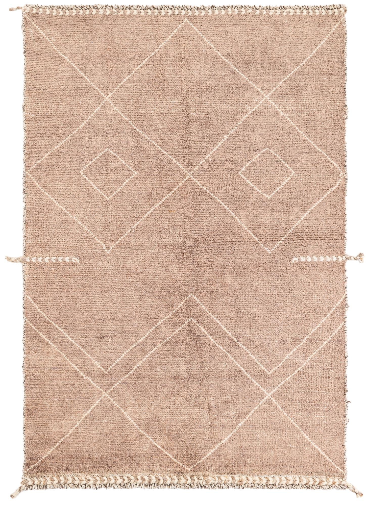 4' 2 x 6' 1 Hand Knotted Moroccan Wool Rug