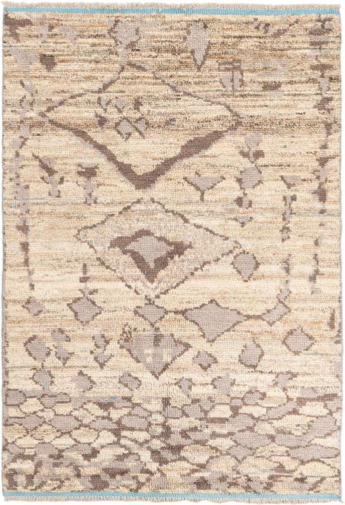 5' x 7' 1 Hand Knotted Moroccan Wool Rug
