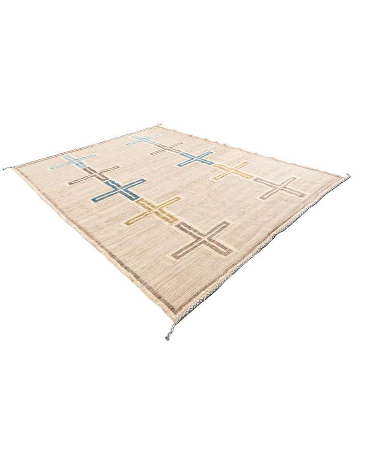 8' x 10' 5 Hand Knotted Moroccan Wool Rug