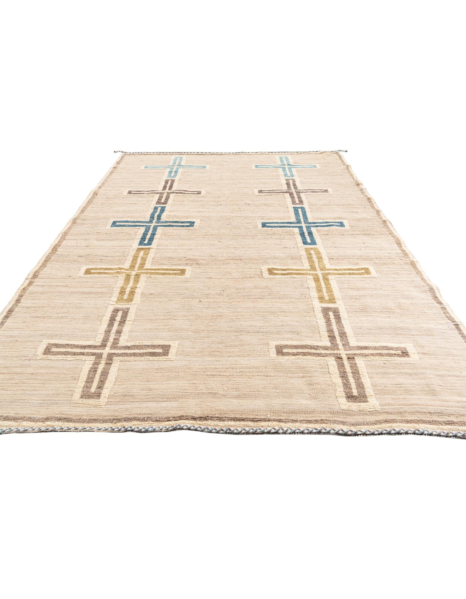 8' x 10' 5 Hand Knotted Moroccan Wool Rug
