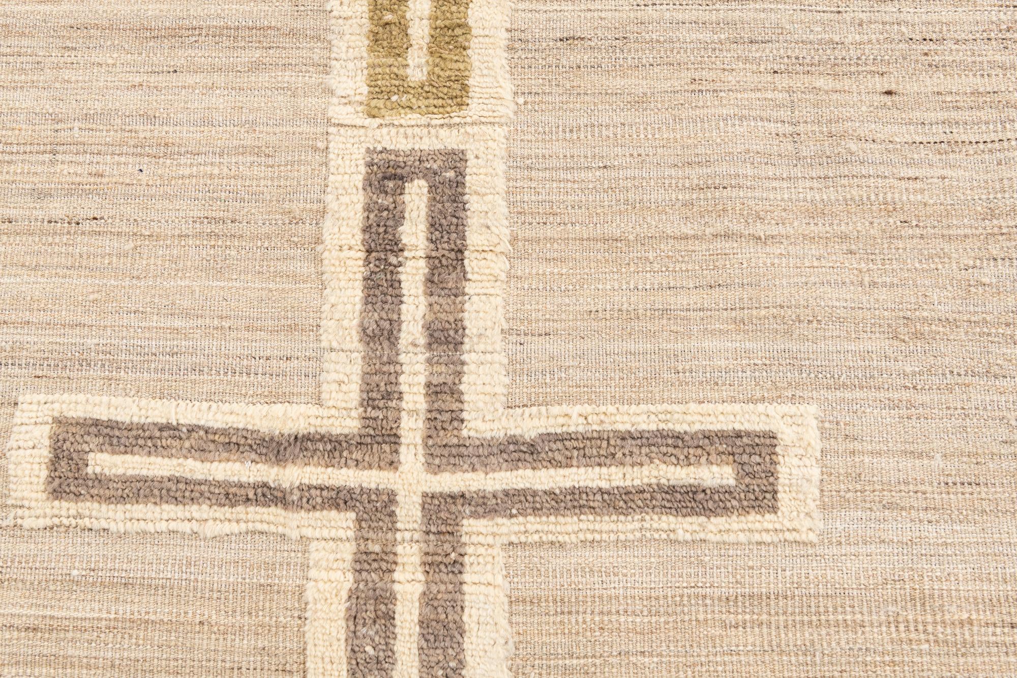 8' x 10' 5 Hand Knotted Moroccan Wool Rug