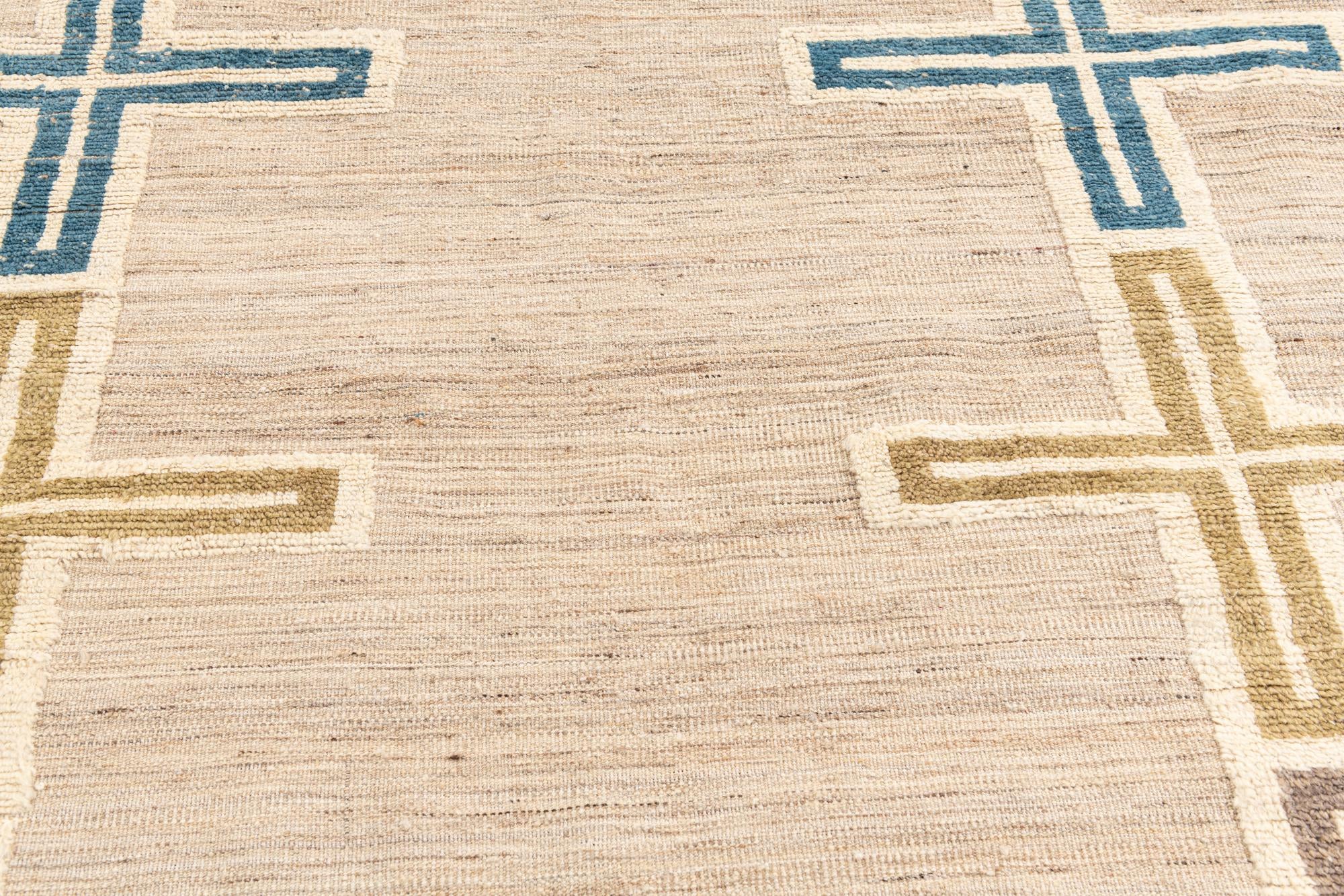 8' x 10' 5 Hand Knotted Moroccan Wool Rug