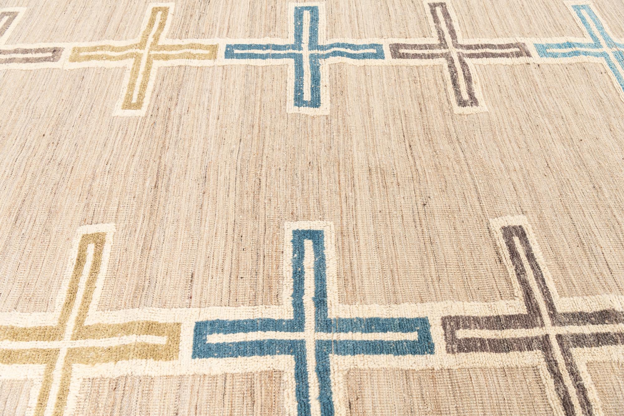 8' x 10' 5 Hand Knotted Moroccan Wool Rug