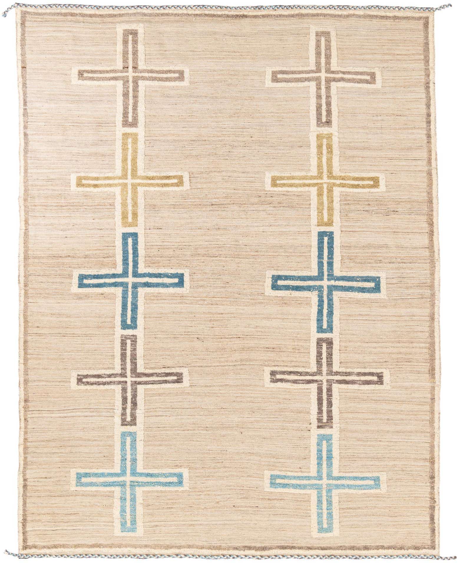 8' x 10' 5 Hand Knotted Moroccan Wool Rug