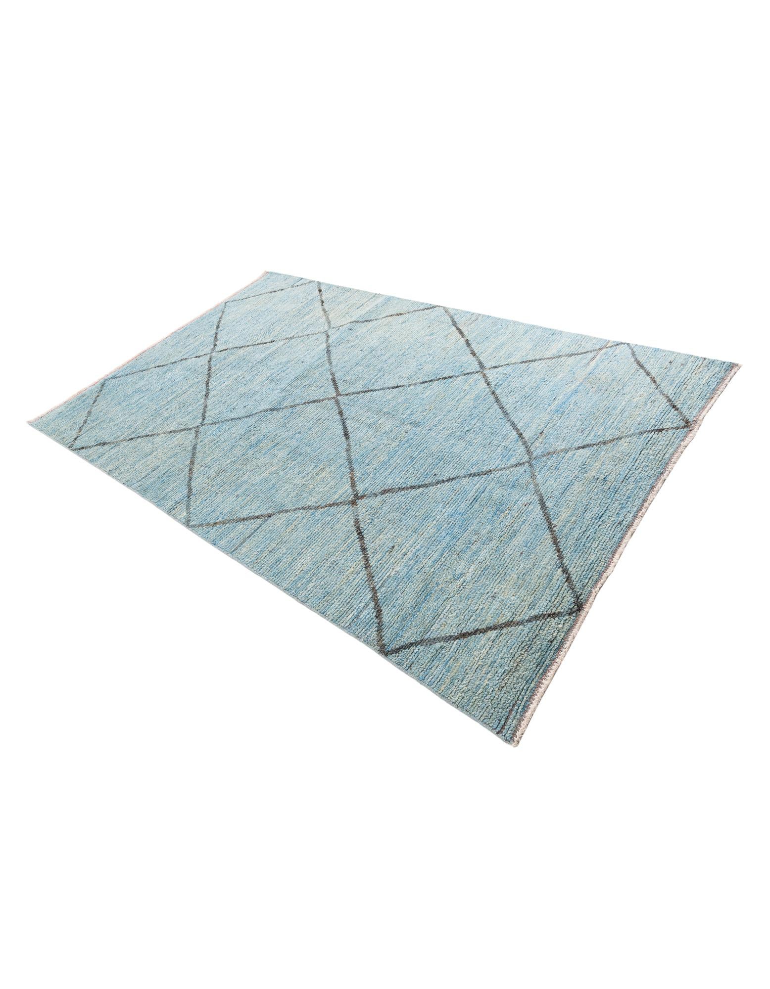 5' 10 x 9' 2 Hand Knotted Moroccan Wool Rug