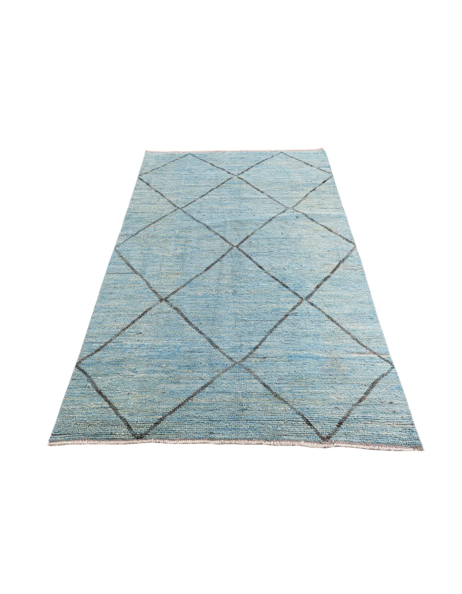 5' 10 x 9' 2 Hand Knotted Moroccan Wool Rug