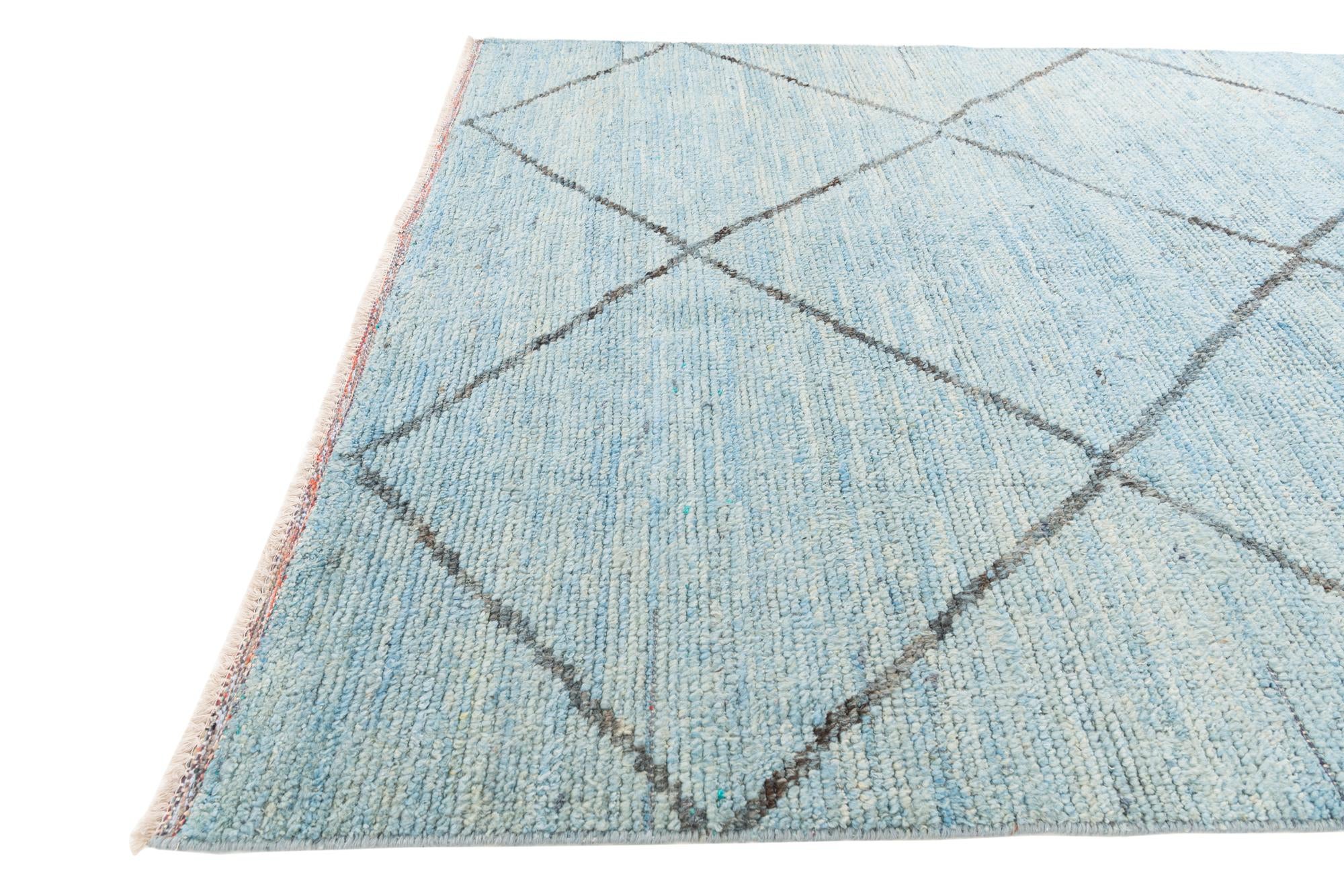 5' 10 x 9' 2 Hand Knotted Moroccan Wool Rug
