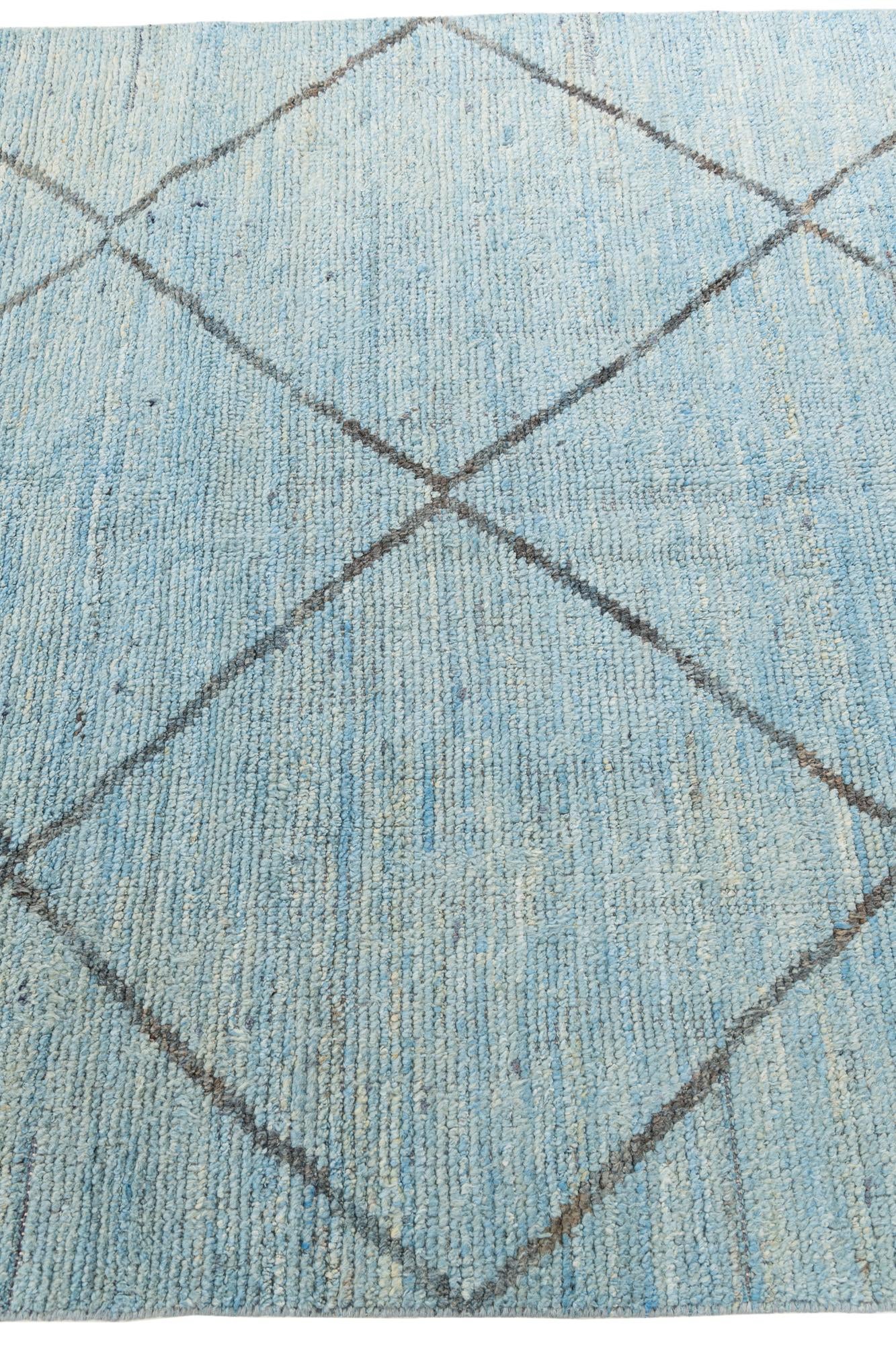 5' 10 x 9' 2 Hand Knotted Moroccan Wool Rug
