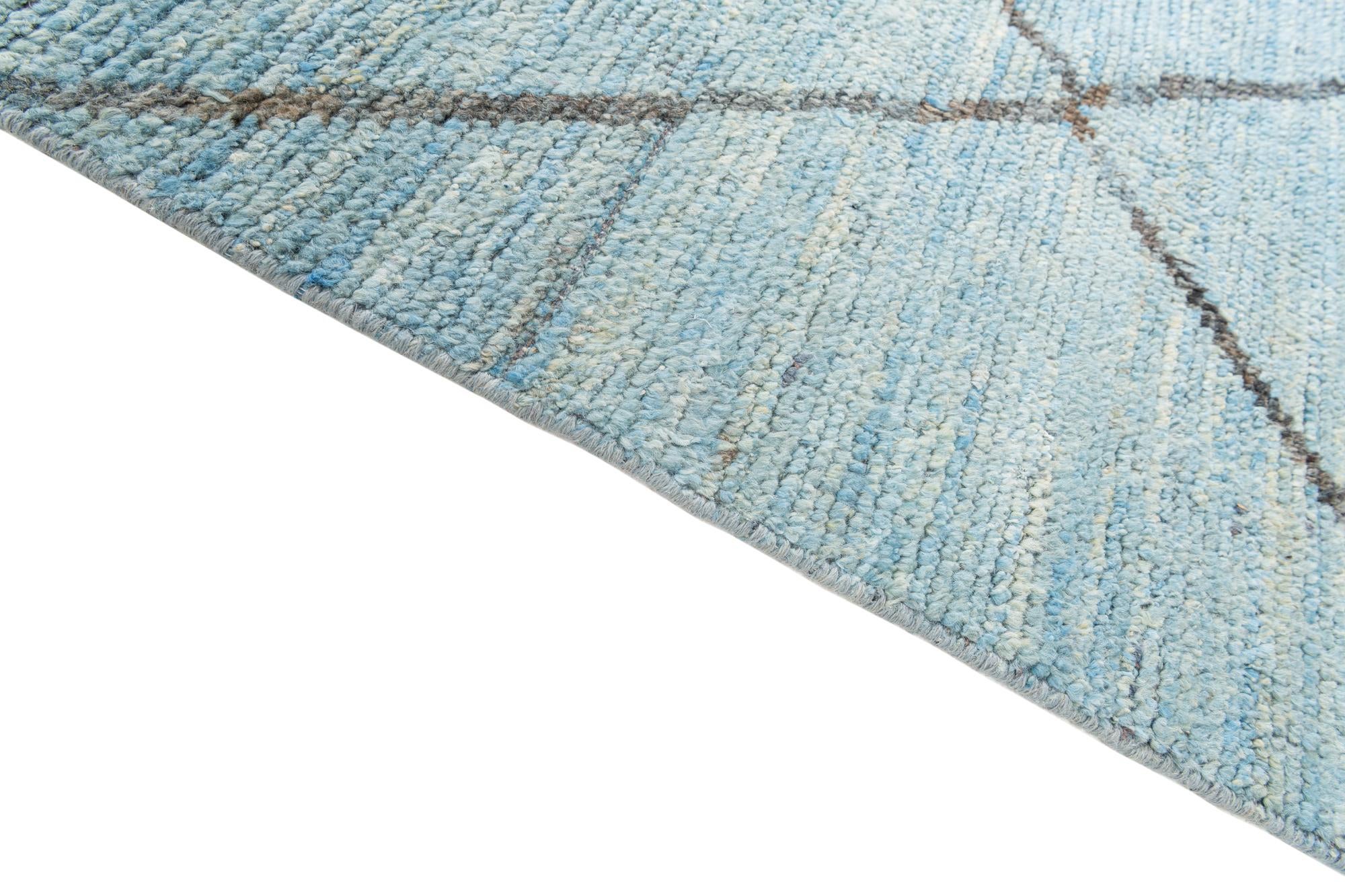 5' 10 x 9' 2 Hand Knotted Moroccan Wool Rug