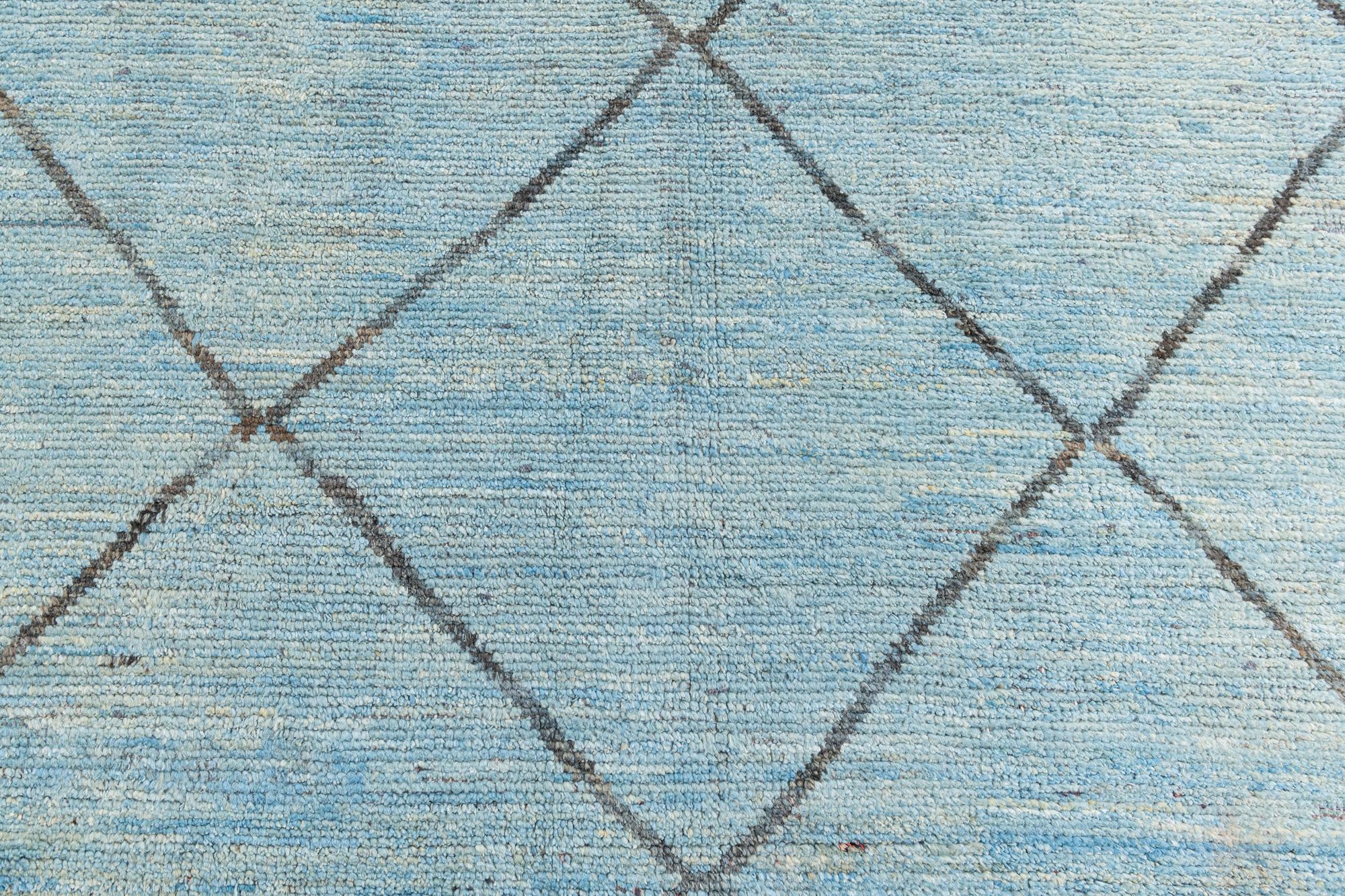 5' 10 x 9' 2 Hand Knotted Moroccan Wool Rug