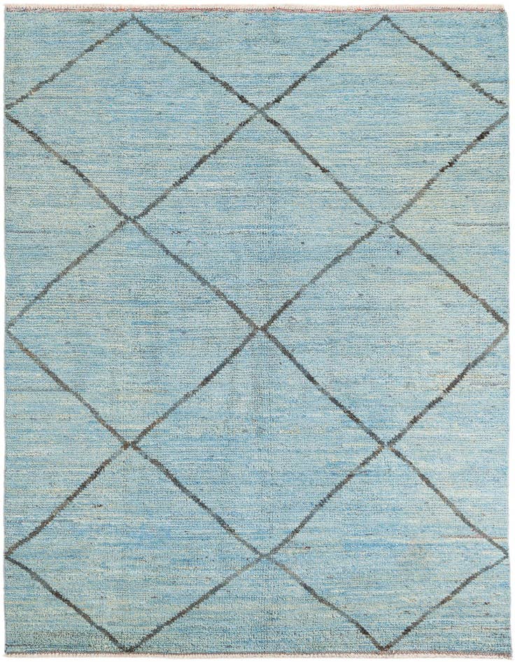 Detail image of 5' 10 x 9' 2 Hand Knotted Moroccan Wool Rug