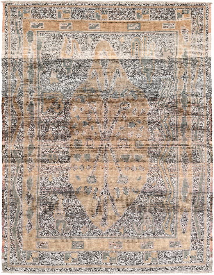 Detail image of 4' 10 x 8' 9 Hand Knotted Moroccan Wool Rug