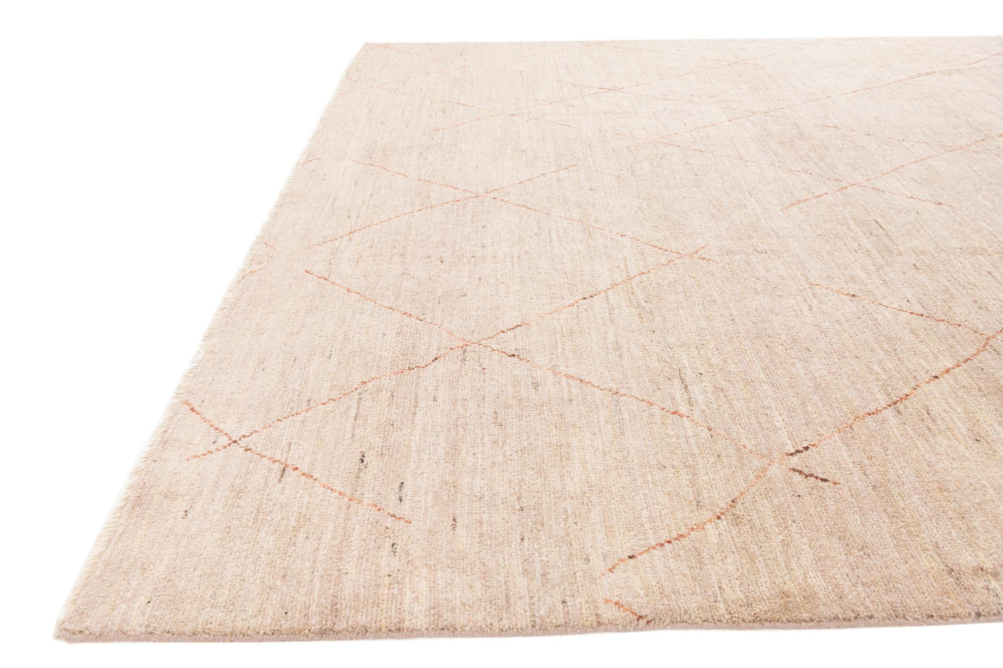 250cm x 350cm anudado a mano marroquí Alfombra Lana