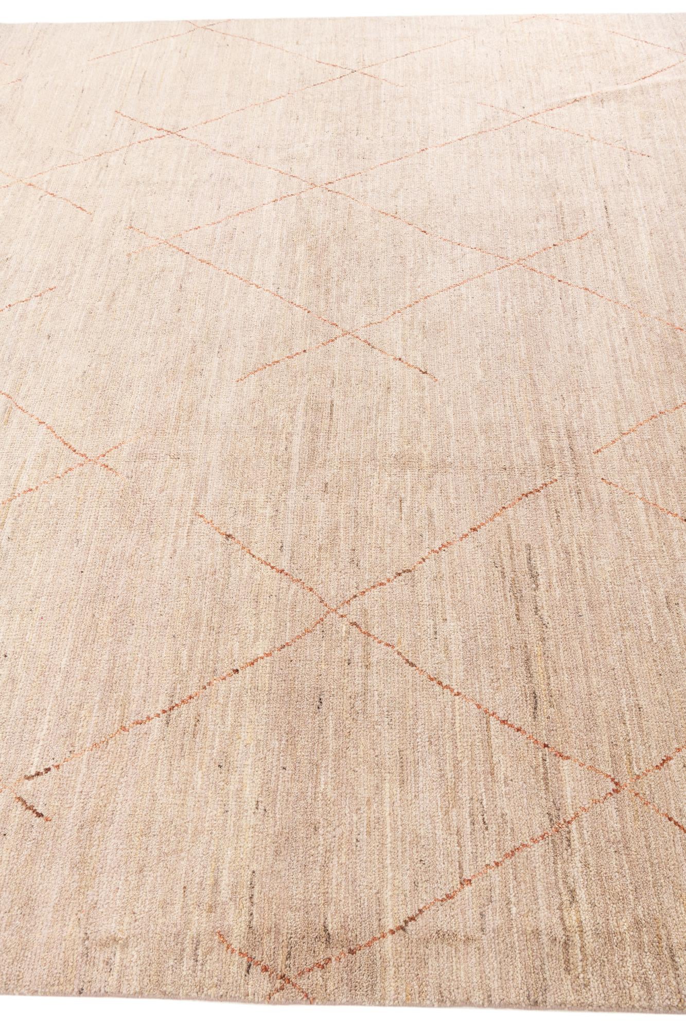 250cm x 350cm anudado a mano marroquí Alfombra Lana