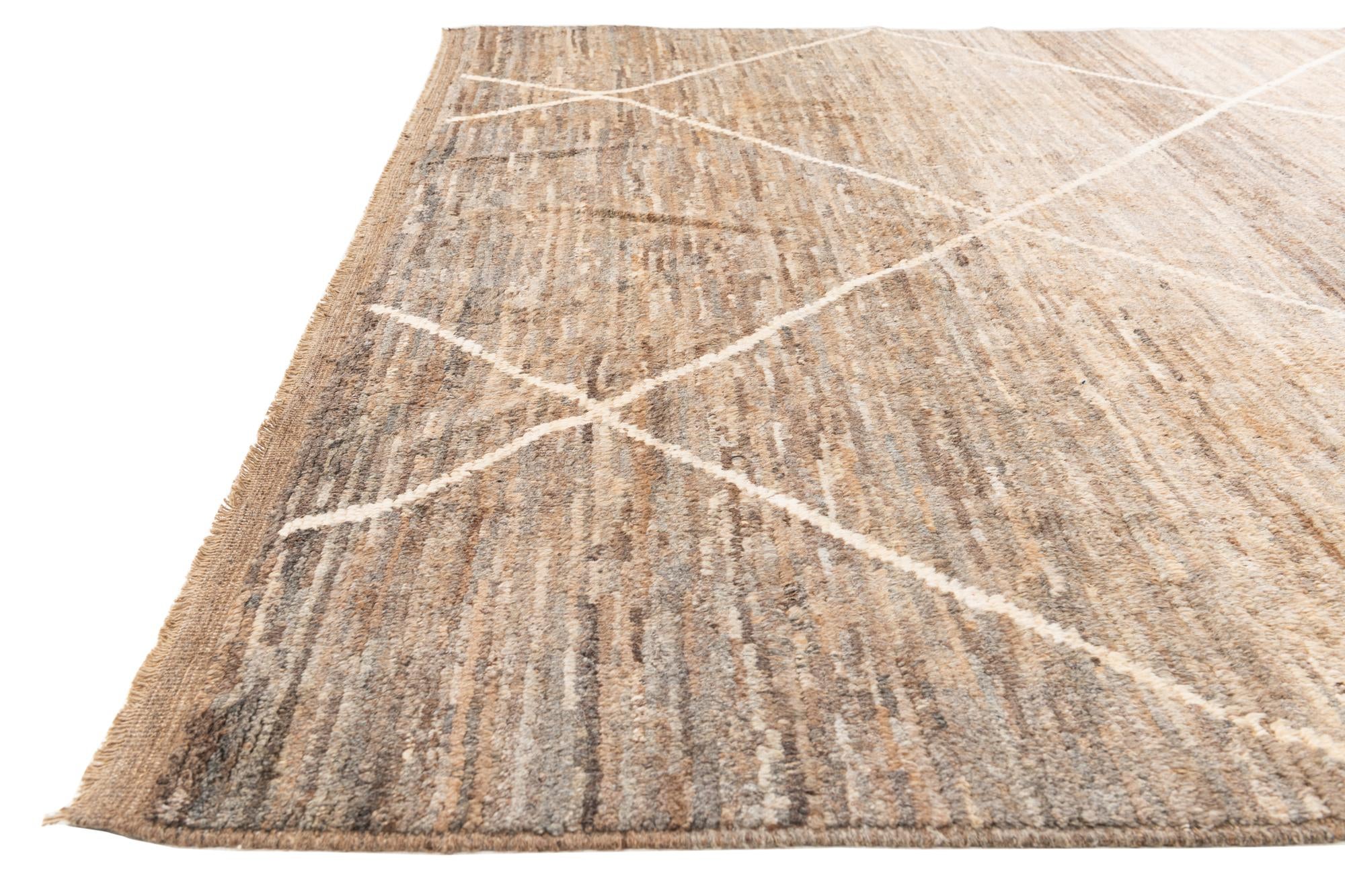 8' 9 x 9' 10 Hand Knotted Moroccan Wool Rug
