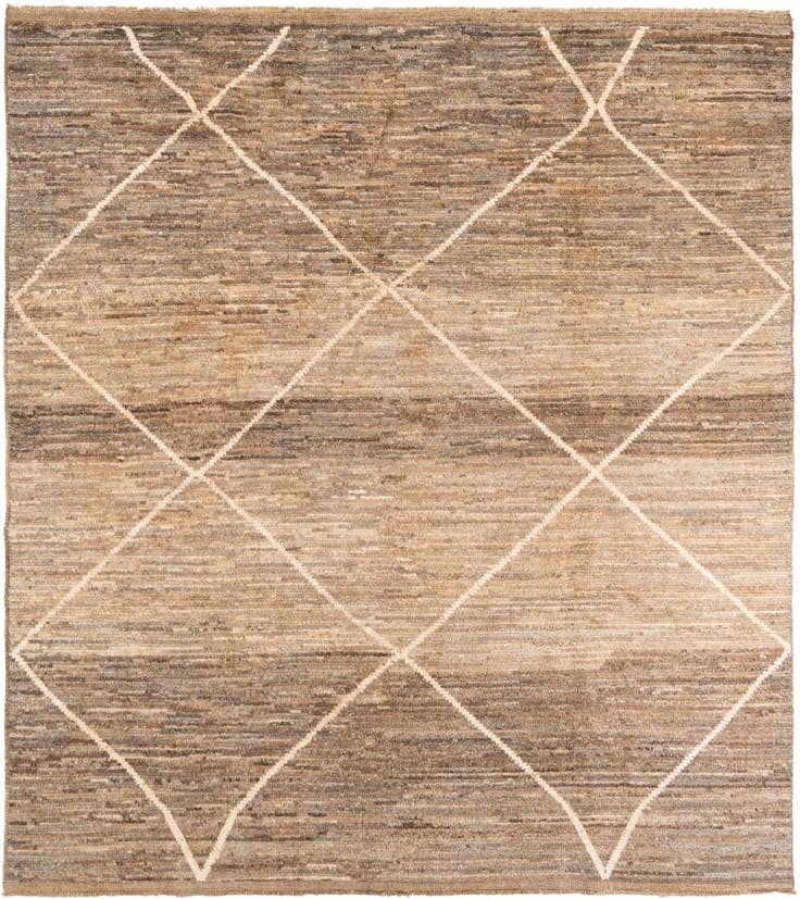 Detail image of 8' 9 x 9' 10 Hand Knotted Moroccan Wool Rug