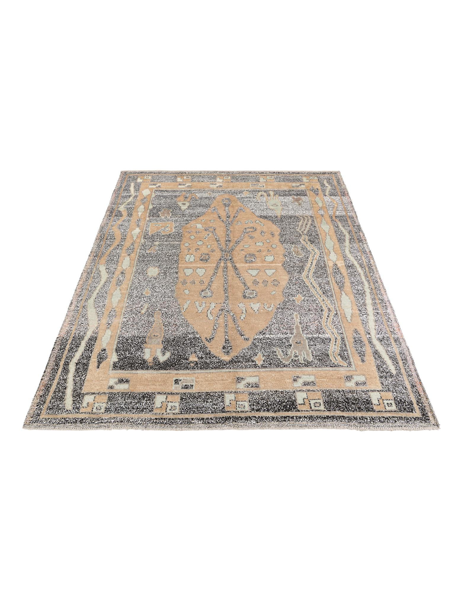 8' x 10' 1 Hand Knotted Moroccan Wool Rug