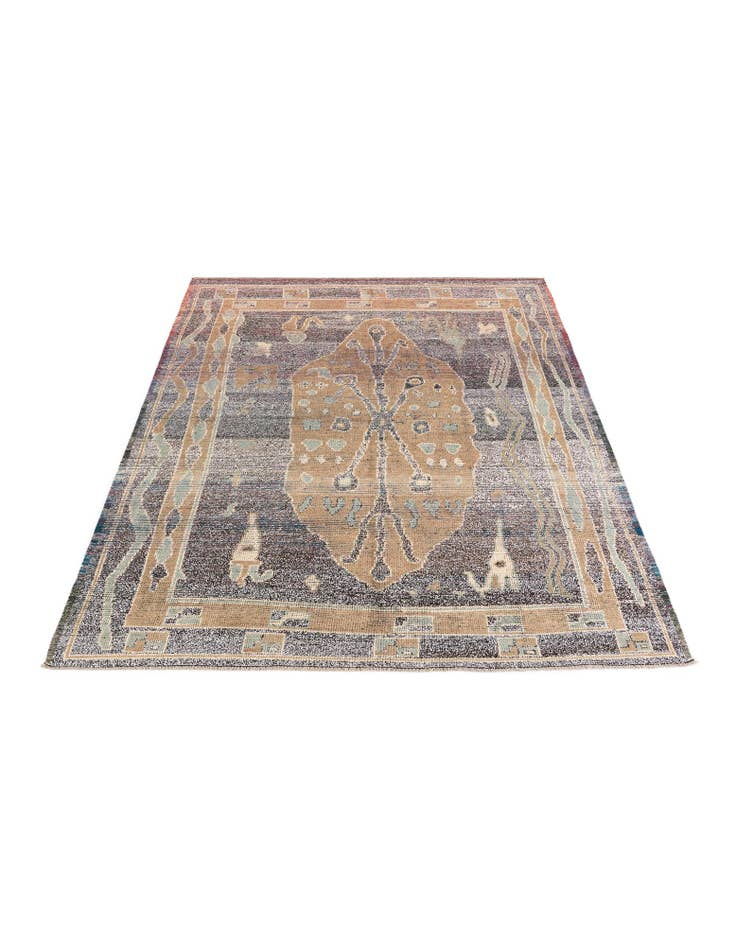 Detail image of 8' x 10'  Hand Knotted Moroccan Wool Rug